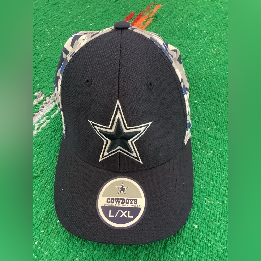 Dallas Cowboys NFL Blue/Camouflage Baseball Cap Hat Size L/XL NWT